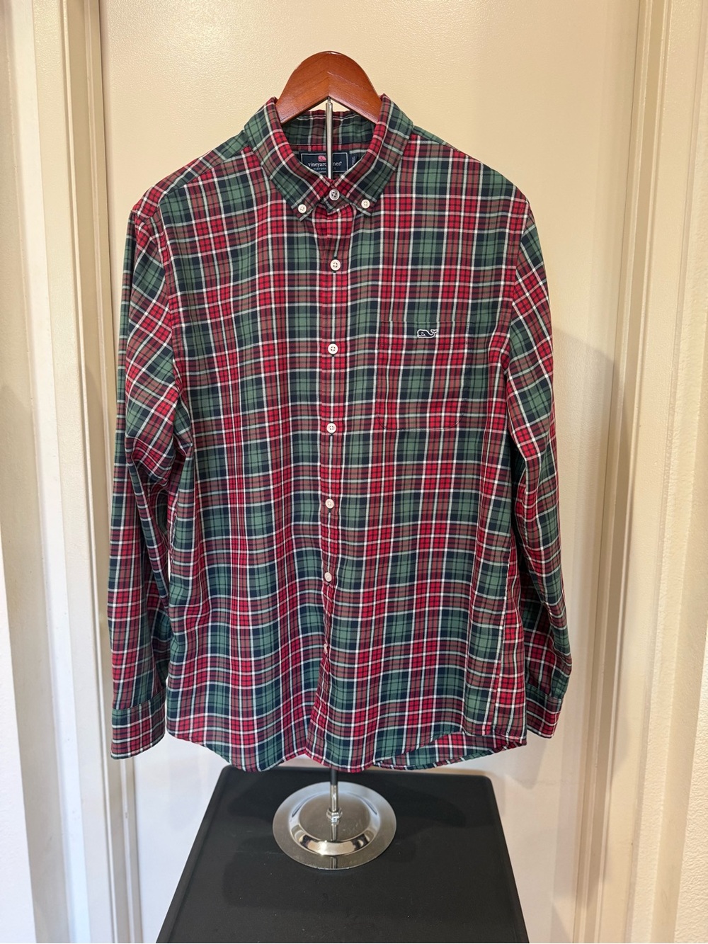 Vineyard Vines Red & Green Plaid Button-Down Shirt